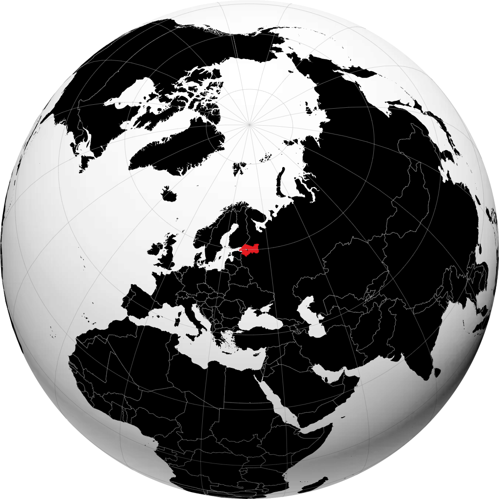 Mkoa wa Leningrad kwenye globu