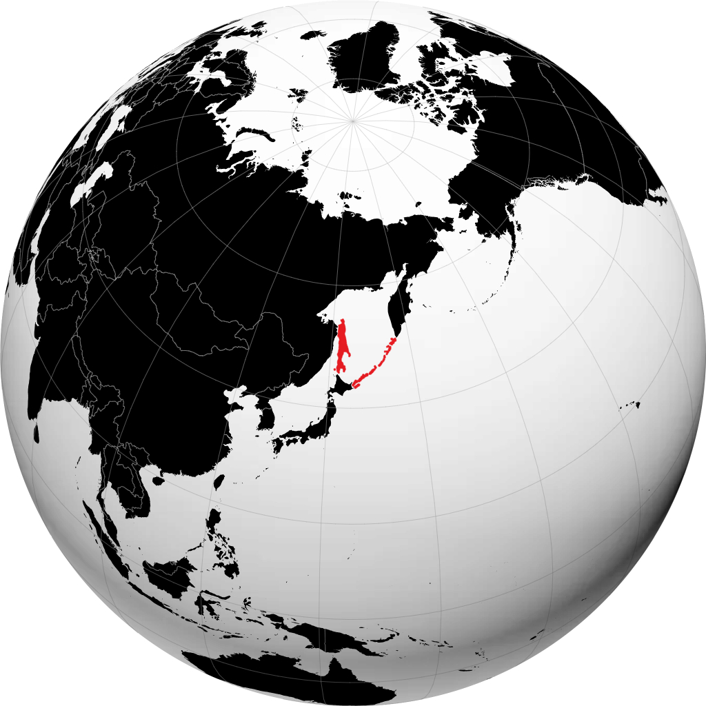 Oblasti ya Sakhalin kwenye globu
