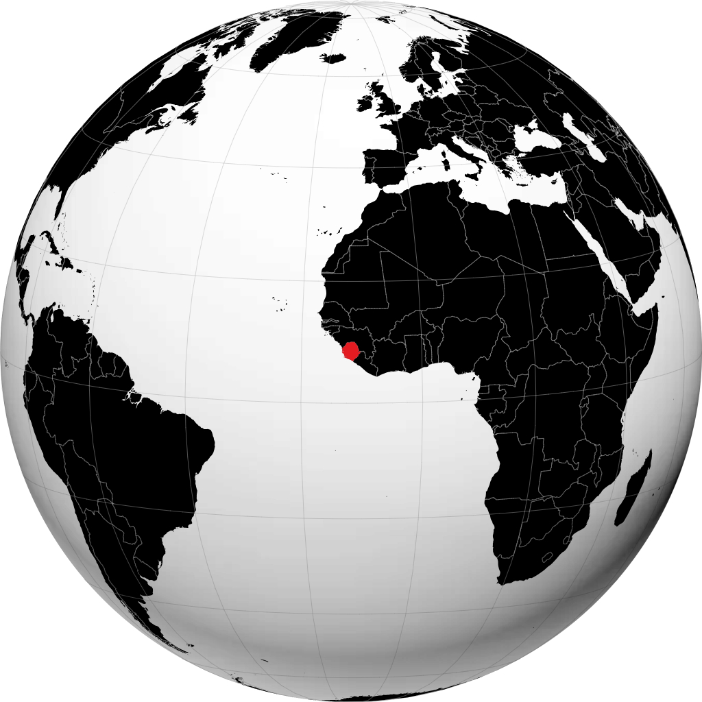 Sierra Leone kwenye globu