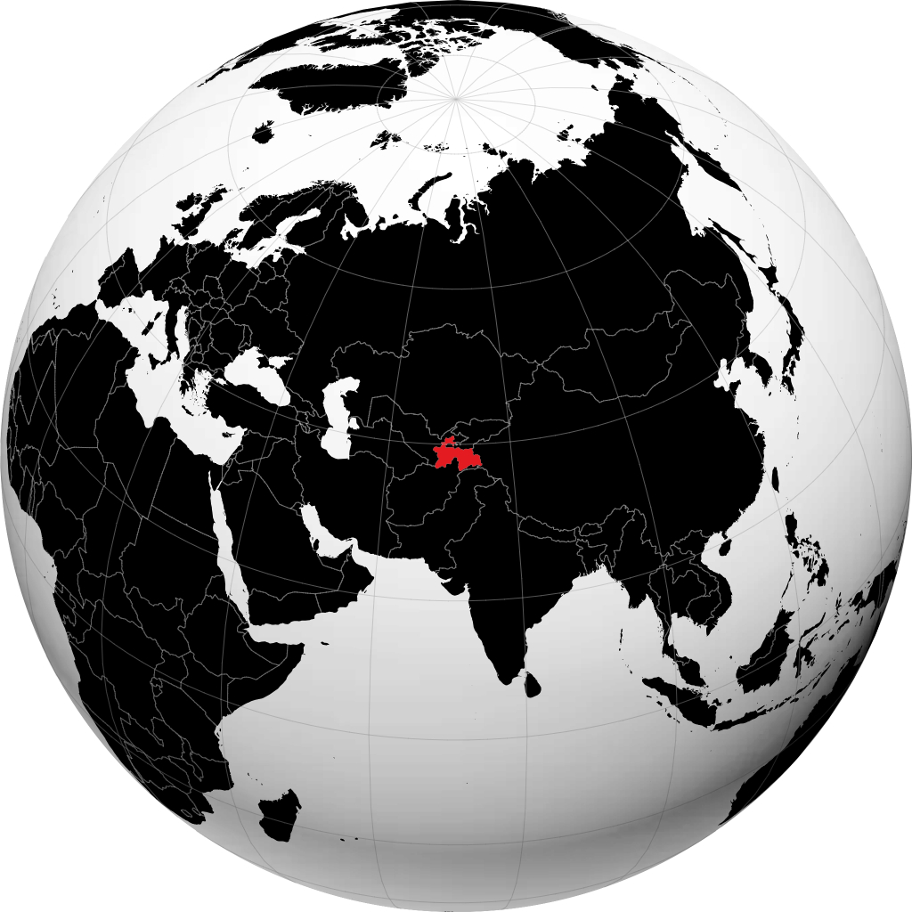 Tajikistan kwenye globu