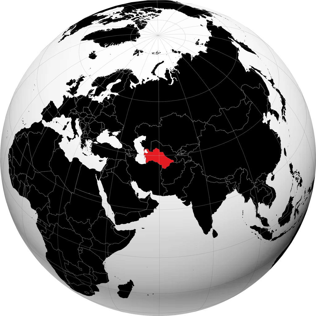 Turkmenistan kwenye globu