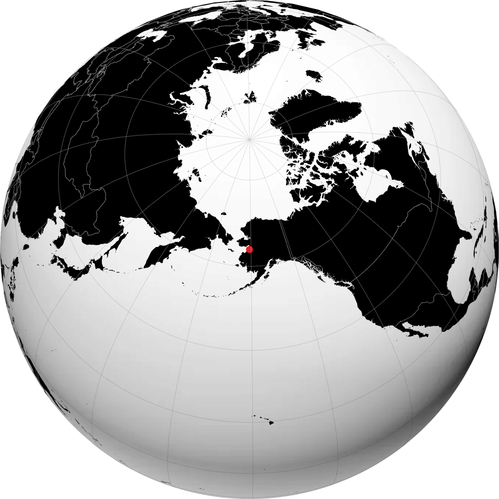 Unalakleet kwenye globu