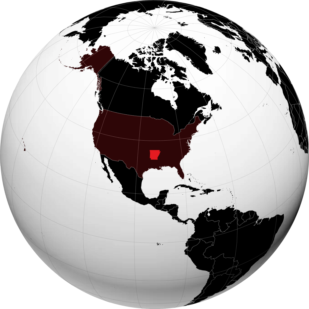 Arkansas kwenye globu