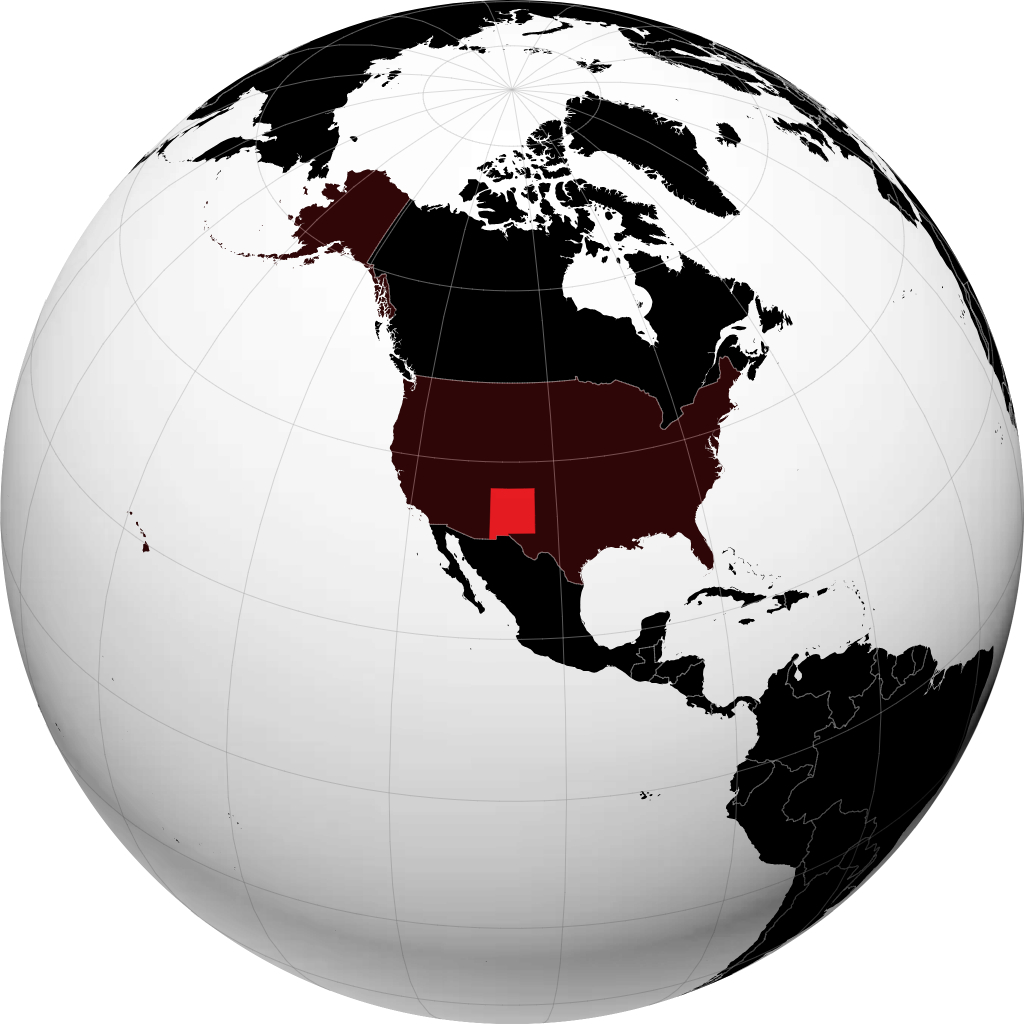 New Mexico kwenye globu