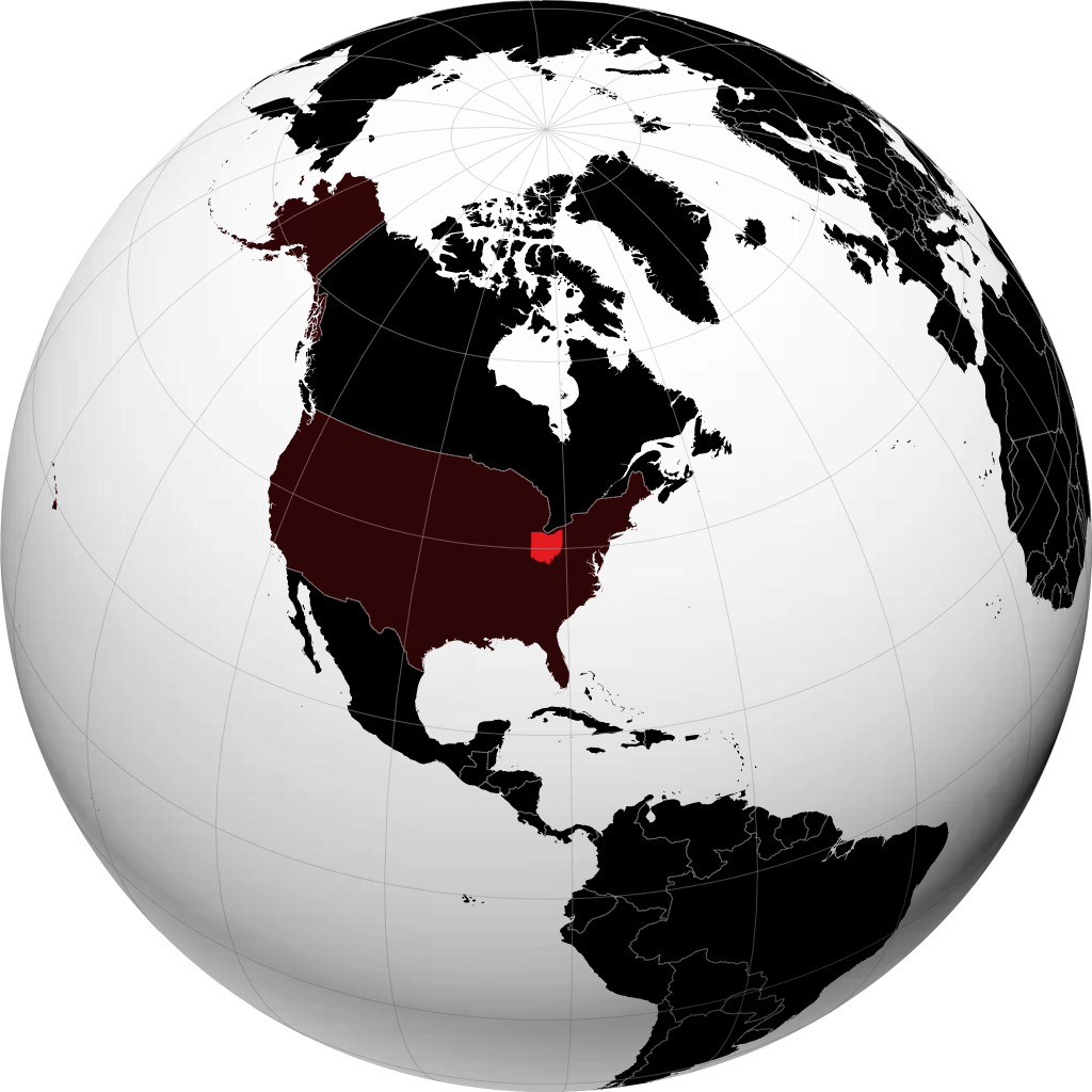 Ohio kwenye globu