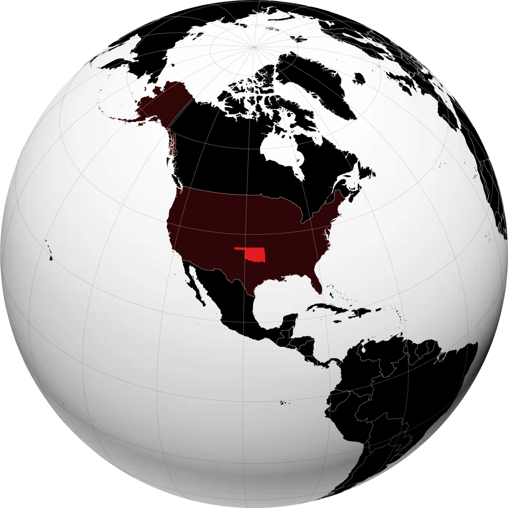 Oklahoma kwenye globu