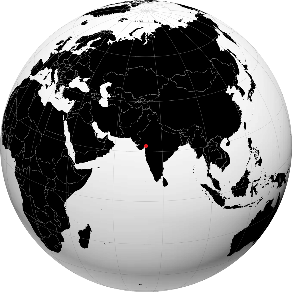 Vadodara kwenye globu