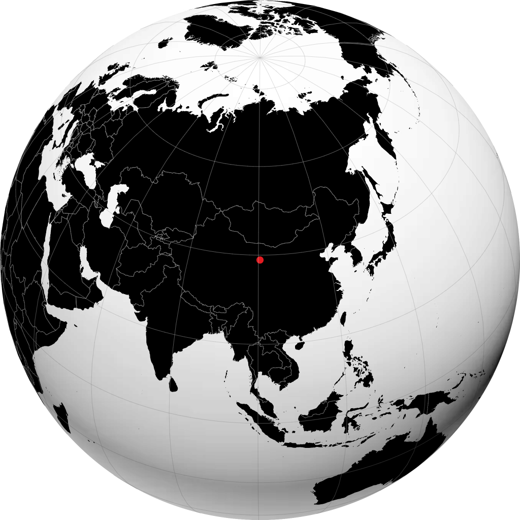 Zhangye kwenye globu